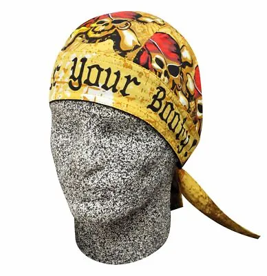 $8.95 • Buy Surrender Your Booty Pirate Doo Rag Durag Head Wrap Skull Cap Sweatband Biker 