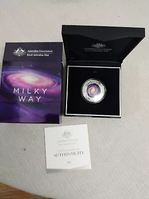 2021 $5 The Earth And Beyond Milky Way Coloured 1oz Silver Proof Domed Coin • $285