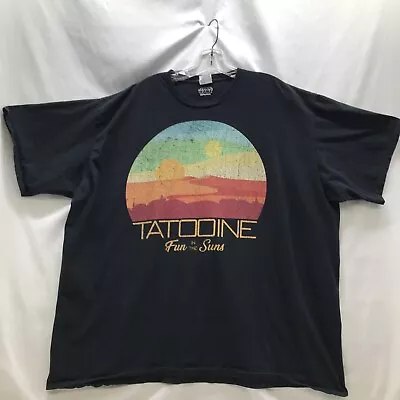 Star Wars Tatooine Fun In The Suns Distressed Graphic Tshirt Adult 4XL Black • $16.95