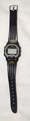 Vintage 1999 Women’s TIMEX Marathon Digital Black Resin Watch Indiglo Chrono B-Z • $10