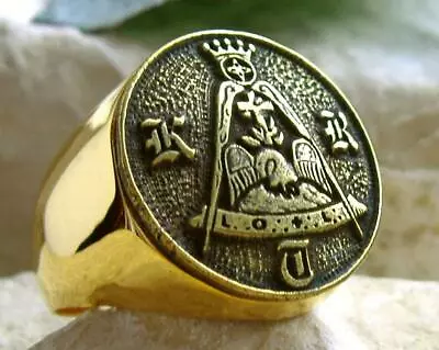 £47.38 • Buy 18th MASONIC ROSE CROIX RING DEGREE BAGUE PATCH SILVER MASON PIN [ D28 GOLD ]