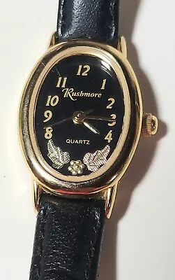 Rushmore Quartz Black Hills Gold Leaves Watch Needs Battery Leather Band  • $14.95