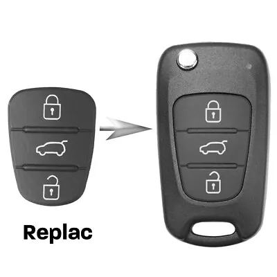 $6.65 • Buy 2PCS 3 Button Flip Key Replacement Remote Rubber Pad For Hyundai I30 I20 Elantra