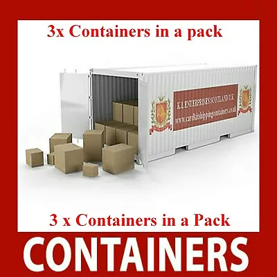 1:64 S Gauge Rail Freight Cargo Shipping Containers Set X 3 • $4.97