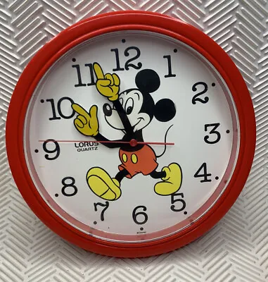 Disney LORUS 10  Disney Mickey Mouse Quartz Wall Clock Red • $29.99