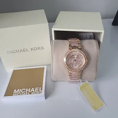 Michael Kors MK6110 Ladies Mini Parker Rose Gold Watch Present 100% Genuine New • £99.99