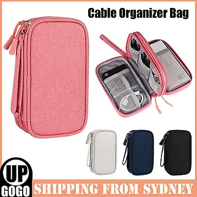 $13.45 • Buy Electronic Accessories Cable Bag Organizer Travel Pouch Storage Cases Charger AU