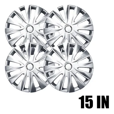 $43.99 • Buy 15  Set Of 4 Wheel Covers On Hubcaps Full Hub Caps Fit R15 Tire & Steel Rim US