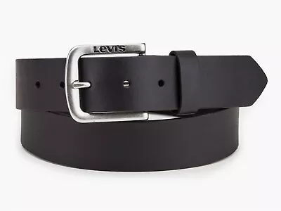 Levis Mens Seine Black Leather Belt Size 34 BNWT • £21.99