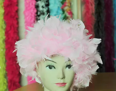 Wig Feather Wig Candy Pink Chandelle Costume Wig Halloween Wig Bird Costume Cap • $19.99