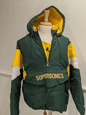 Vintage Seattle SuperSonics Sonics Starter Jacket Hood Mens XL Deadstock On Sale • $999