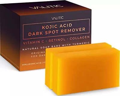 Kojic Acid Dark Spot Remover Soap Bars With Vitamin C Retinol Collagen Tur... • $25.18