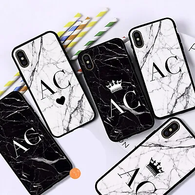 £6.59 • Buy Personalised Initial Phone Case Black Boys Cover For IPhone 14 13 12 11 8 7 XR X