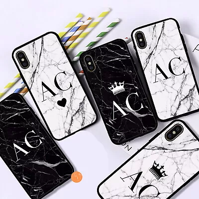 £6.59 • Buy Personalised Initial Phone Case Black Boys Cover For IPhone 14 13 12 11 8 7 XR X