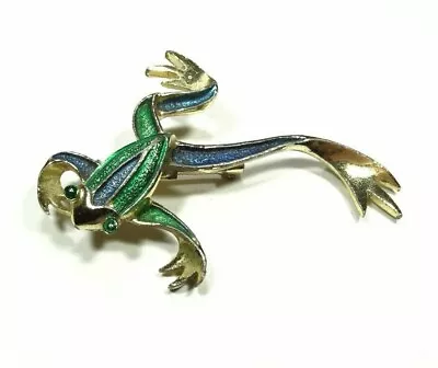 Vintage Frog Signed Gerrys 1970-80's Gold Tone Enamel Brooch Pin • $15.28