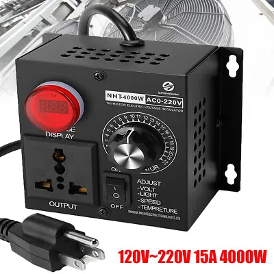 Electric Motor Variable Speed Controller - 120V~220V 15A 4000W AC Motor Speed US • $32.28