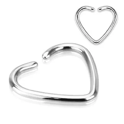 (2 Pieces) 16g (1.2mm) Heart Shaped Curved Barbell (316L) Surgical Steel (TRL/2) • $4.99