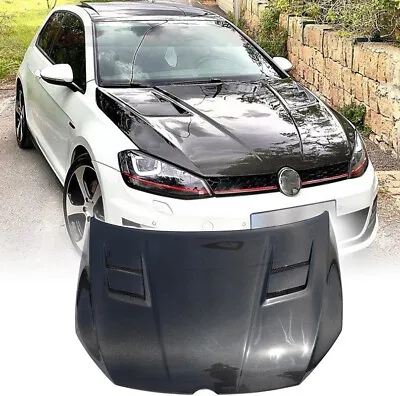 REAL CARBON Hood Bonnet Engine Lid Cover For VW Golf 7 VII MK7 /R/GTI 2014-2017 • $1329.99