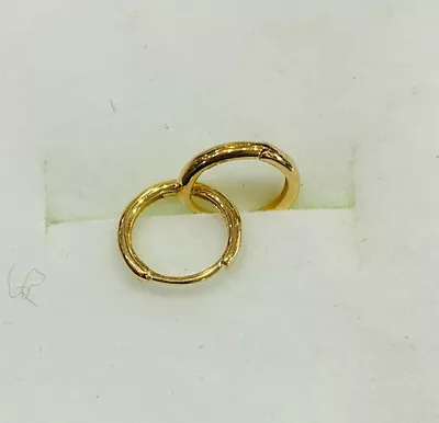 18k Solid Gold Gold Hoop Earrings Huggies Made In Italy 0.73GM 7.38mm • $109.89