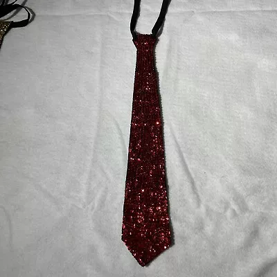 Sequin Tie Red Hook And Loop Party Costume Valentine Christmas Unisex • $5