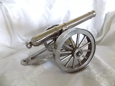 Vintage Mini Civil War Stainless Steel Cannon Hand-Crafted Desk Top Model 9 In L • $45