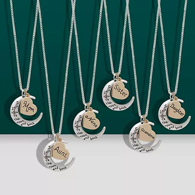 I Love You To The Moon And Back Necklace For Sister Daughter Nana Grandma Mom • $11.90