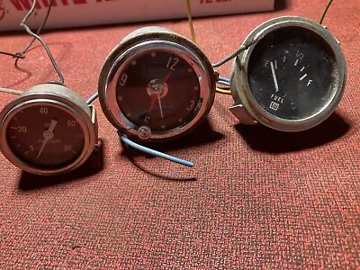 Vintage 3 Gauges Ford Model T Oil Pressure  Fuel Gauge Clock • $25.65