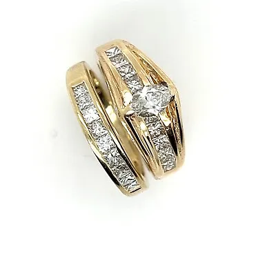 Beautiful• .33 MARQUISE Diamond & ..33tw Matching Band WEDDING SET~ Size 5.75 • $998.52