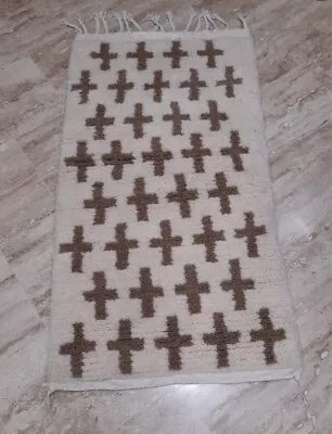 Brown Cross Moroccan Rug • $259