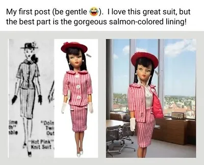 Uneeda Miss Suzette Fashion Doll Hot Pink Knit Suit Vintage Barbie Size Clothes • $130