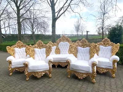 Opulent Vintage 1940 Baroque Rococo Lounge XL Throne Sofa Set • $6400