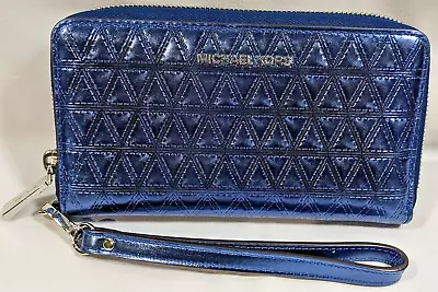 Michael Kors Metallic Blue Leather Wallet NWT • $51.20