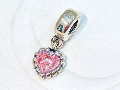$29 • Buy Authentic Pandora Silver Young Love Pink Enamel Heart Dangle Charm 790471