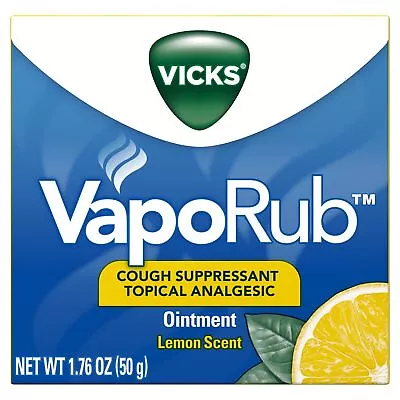 Vicks VapoRub Cough Suppressant Analgesic Ointment Lemon Scent 1.76 Oz Pack Of 3 • $26.51