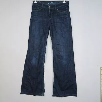 7 For All Mankind Womens Jeans Size 26W 28L Blue Ginger Bootcut Relaxed Denim • $11.99