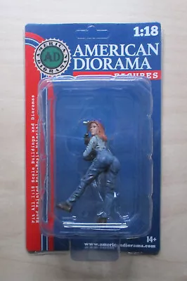 RETRO FEMALE MECHANIC I AMERICAN DIORAMA 38244 1:18 Figurine 3.5  Lady Figure • $8.99