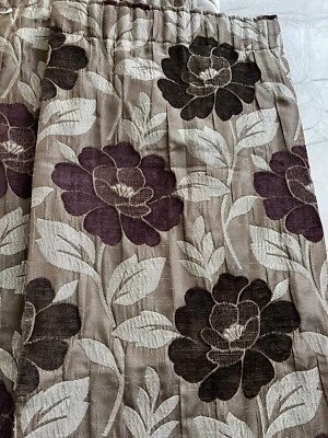 £29.99 • Buy Montgomery Brown/Purple Pencil Pleat Lined Curtains 72” W X 54” D
