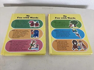 The My-Fun-With-Words Dictionary Set Of 2 Color Illustrated Homeschool 1974 • $9.99