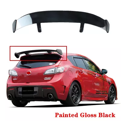 Fit For Mazda 3 10-13 Hatchback Tailgate Roof Spoiler Modified Wing ABS Black • $84.19