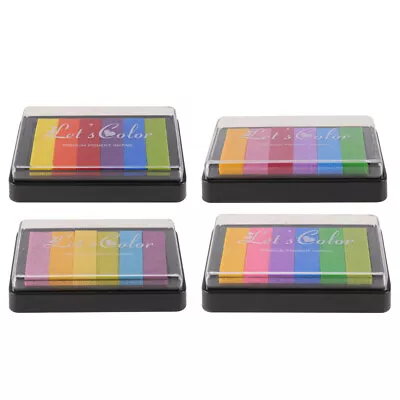 4PCS Color Ink Stamp Pad Washable Craft Ink Pad Rainbow Finger Pad Craft Ink Pad • £8.45