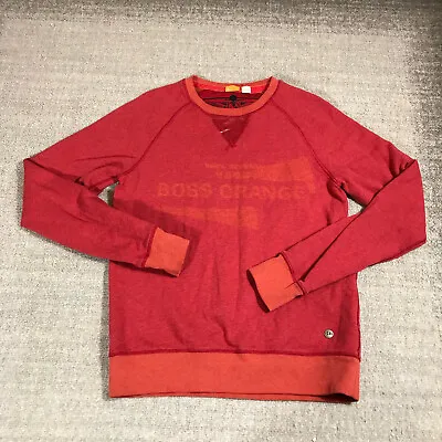 Hugo Boss Sweater Mens Small Pullover Red Sweatshirt Preppy Casual Adult • $27.22