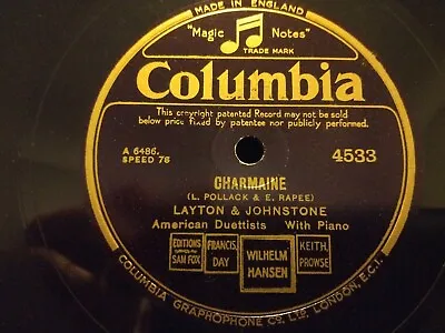 Layton & Johnstone - Charmaine / Souvenirs - 78 Rpm • £5