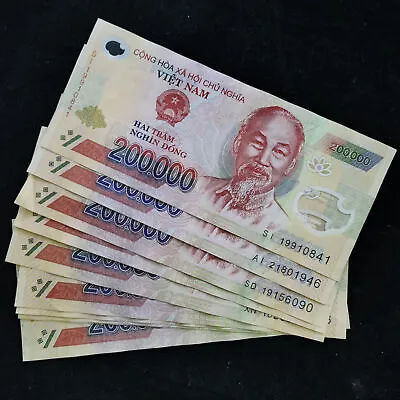 10 Pcs 200000 Vietnam Dong Polymer Banknote 2 Million Viet Nam Travel Cash UNC • $122