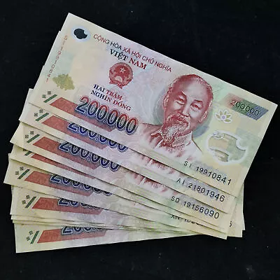 10 Pcs 200000 Vietnam Dong Polymer Banknote 2 Million Viet Nam Travel Cash • $112