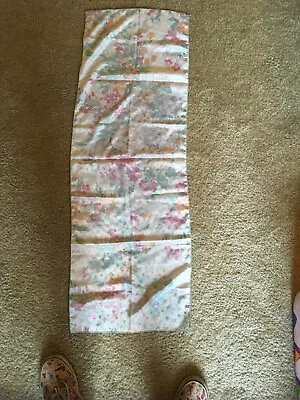 Vintage Scarf Shawl Poly Blend White With Pastel Floral Pattern 38  X 13  • $6.99