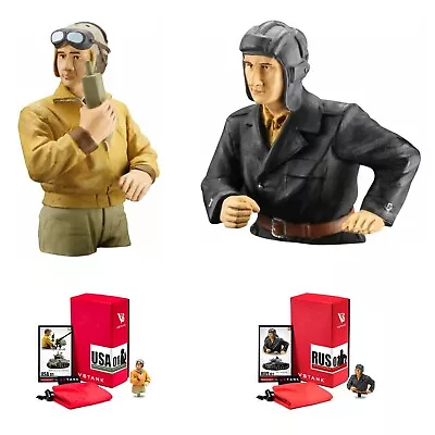 VSTank USA & Russian Tank Commanders 1/24 WW2 Limited Edition Metal Figures • $27.95