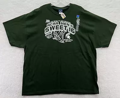 New Michigan State Spartans Shirt Mens 3XL Green Short Sleeve Cotton Basketball • $12.83