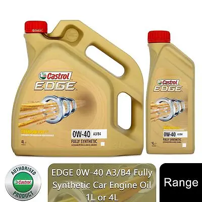 £37.59 • Buy Castrol Edge 0W-40 A3/B4 Car Engine Oil Fully Synthetic, 1L Or 4L
