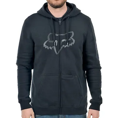 Fox Racing Tract Hoodie Hooded Zip Up Front Fleece Black - Men's Medium MD M • $55.65