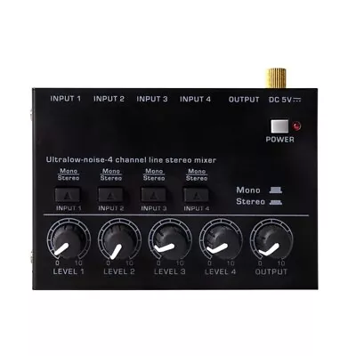 Ultra Compact Mixer 4 Channel Professional Sound Mixer 4 Stereo RCA Input • £25.66